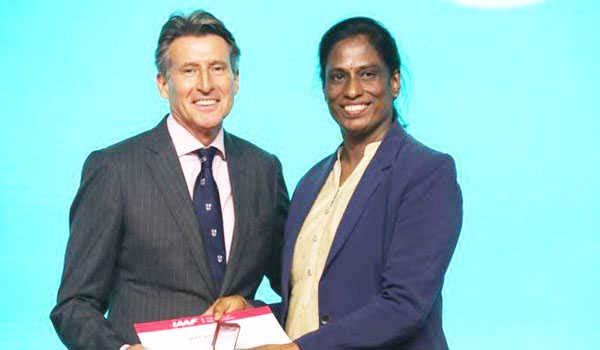 Padma Shri awardee P. T. Usha honored with IAAF Veteran Pin