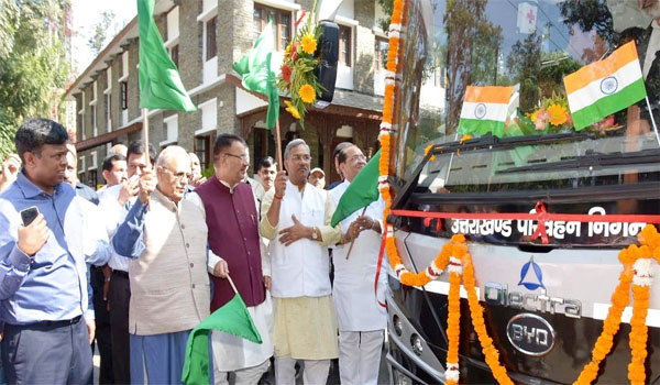 Uttarakhand flagged off test run of state’s first electric bus