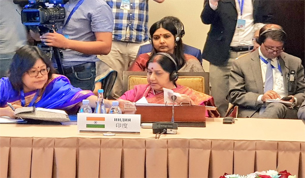 Cabinet Minister Sushma Swaraj Attends SCO Council Meeting Of Foreign Ministers In Bishkek