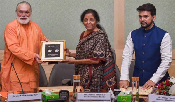 Finance minister released coin to commemorate 125th birth Anniversary of Paramahansa Yogananda