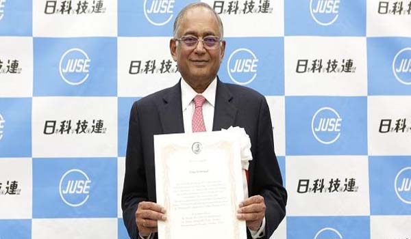 The Chairman of TVS Motor- Venu Srinivasan honored with Deming award