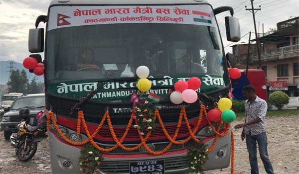 India & Nepal jointly launched Kathmandu-Siliguri Bus Service