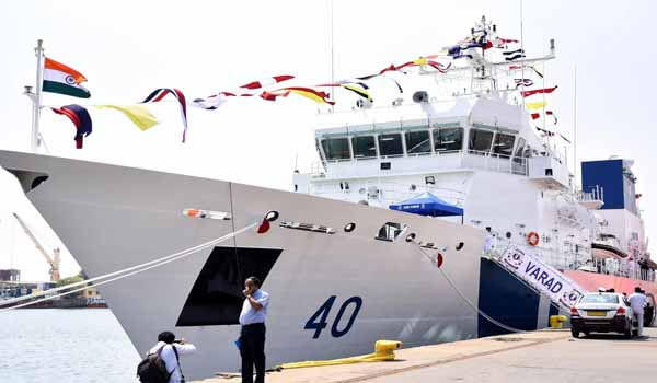 Indian Coast Guard commissioned offshore patrol vessel 'Varad'
