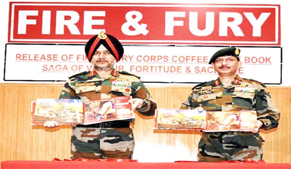 Fire and Fury Corps-book released by Lt. General Ranbir Singh
