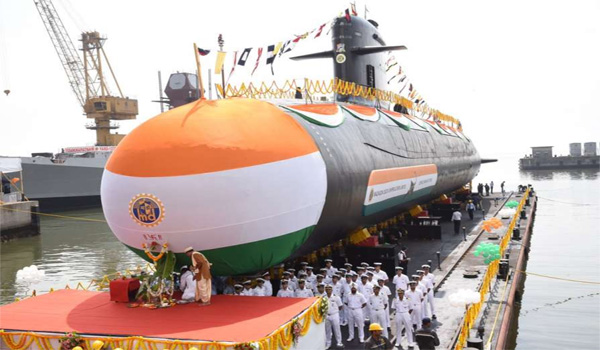 Indian Navy Launched INS Vela-4th Scorpene Class Submarine At MDL Mumbai