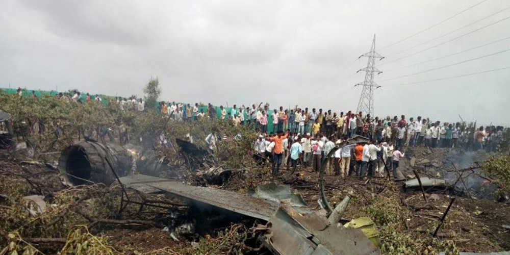 In Maharashtra, HAL Su 30 under production fighter jet crashes in Nashik