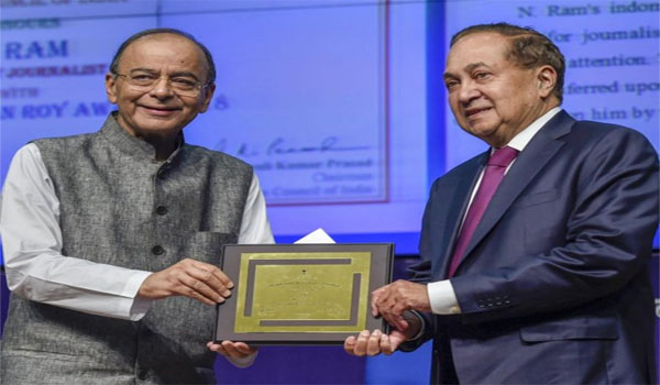 Journalist N Ram selected for Raja Ram Mohan Roy Award 2018
